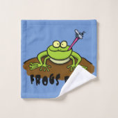 Cute frog cartoon-handdoekset. bad handdoek (Wasdoekje)