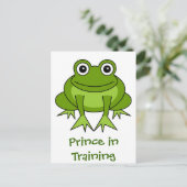 Cute Frog Cartoon - Prins in opleiding Briefkaart (Staand voorkant)
