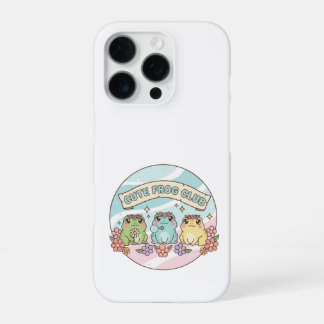 Cute Frog Club – Kawaii Pastel Kikkers Bloemig Sch iPhone 16 Pro Hoesje