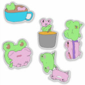 Cute frog couple valentine sticker sheet  (Devant)