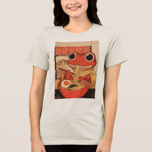 Cute Frog Eet Ramen voor gewoon Omdat” Cadeaus Tri-Blend Shirt