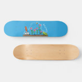 Cute frog en bee in tuinschilfering cartoon skateboard (Horizontaal)