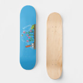 Cute frog en bee in tuinschilfering cartoon skateboard (Voorkant)