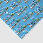 Cute frog en bee in tuinschilfering cartoon tissuepapier (Detail)