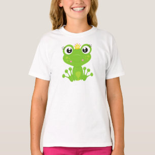 Cute Frog, Green Frog, Frog Princess, Crown T-shirt