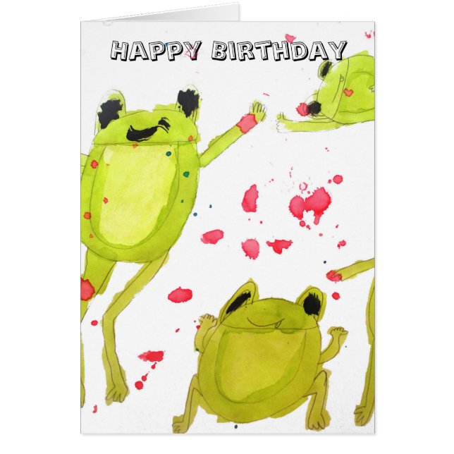 Cute frog-illustratie verjaardag (Voorkant)