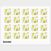 Cute frog-illustratie vierkante sticker (Vel)