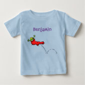 Cute frog in een rode sock springende cartoon (Voorkant)