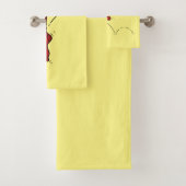 Cute frog in een rode sock springende cartoon bad handdoek (Insitu)