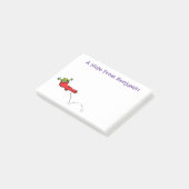 Cute frog in een rode sock springende cartoon post-it® notes (Schuin)