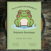 Cute Frog Invitation d'anniversaire