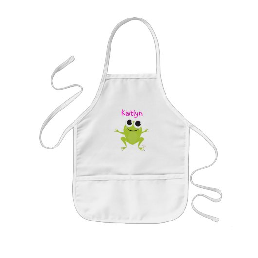 Cute Frog Kinder Schort (Voorkant)