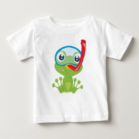 Cute Frog, Little Frog, Green Frog, Snorkel (Voorkant)