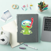 Cute Frog, Little Frog, Green Frog, Snorkel Sticker (iPad Cover)