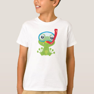 Cute Frog, Little Frog, Green Frog, Snorkel T-shirt
