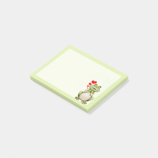 Cute Frog Love Drawing Green Post-it® Notes (Schuin)