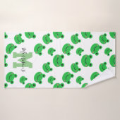 Cute Frog Monogrammed Lux Kids (Serviette de bain)