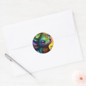 Cute Frog Monster Fantasy Classic Round Sticker (Envelop)