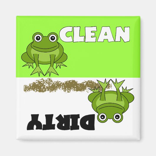 Cute Frog Nettoyer / Lave-vaisselle sale Magnet (Devant)