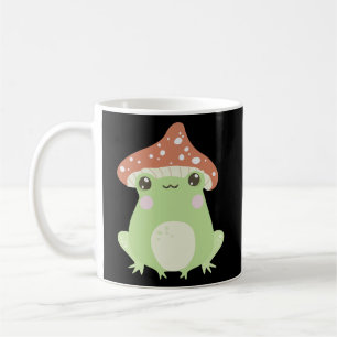 Cute Frog-paddenstoel met Pet Cottcore-esthetisch Koffiemok