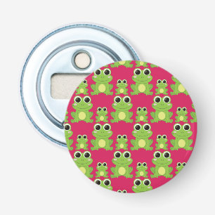Cute frog-patroon button flesopener