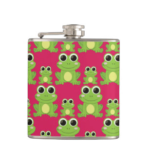 Cute frog-patroon heupfles