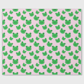 Cute Frog Pattern Cadeaupapier (Vlak)