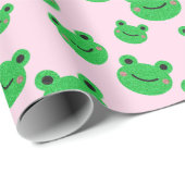 Cute Frog Pattern Cadeaupapier (Rol Hoek)