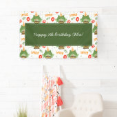Cute Frog Pattern Smile Text Happy Birthday w Name Spandoek (Insitu)