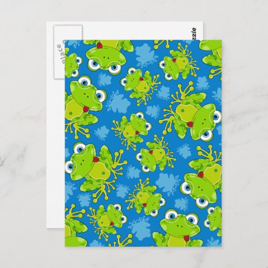 Cute Frog Patterned Briefkaart (Voorkant / Achterkant)