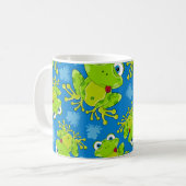Cute Frog Patterned Coffee Mok (Voorkant links)