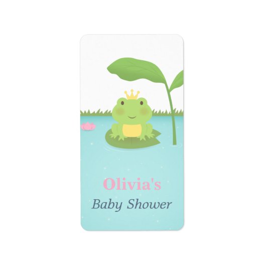 Cute Frog Prince Boy Baby shower Étiquettes (Devant)