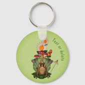 Cute Frog Princess on troon Personalized Sleutelhanger (Achterkant)