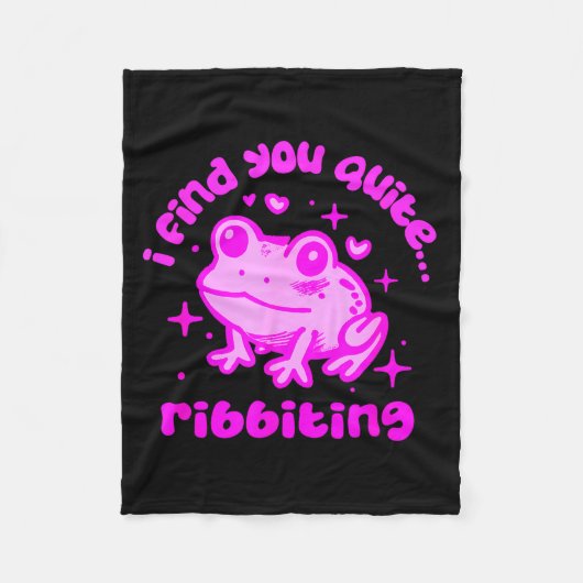Cute Frog Pun Ribbiting Frog Lovers Quote Design Fleece Deken (Voorkant)