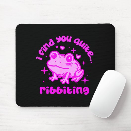 Cute Frog Pun Ribbiting Frog Lovers Quote Design Muismat (Met muis)