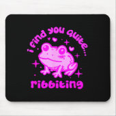 Cute Frog Pun Ribbiting Frog Lovers Quote Design Muismat (Voorkant)