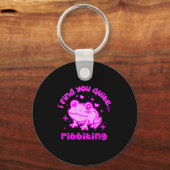 Cute Frog Pun Ribbiting Frog Lovers Quote Design  Sleutelhanger (Voorkant)