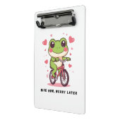 Cute Frog Riding Bicycle | Funny Frog Lover Gift Mini Klembord (Angled2)