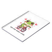 Cute Frog Riding Bicycle | Funny Frog Lover Gift Notitieboek (Linkerzijde)