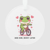 Cute Frog Riding Bicycle | Funny Frog Lover Gift Ornament (achterkant)