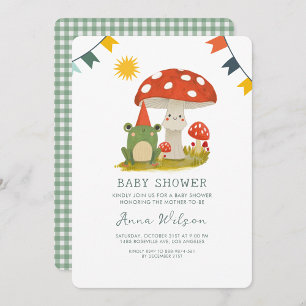 Cute Frog Rood hoed paddenstoelCute Baby Shower Kaart