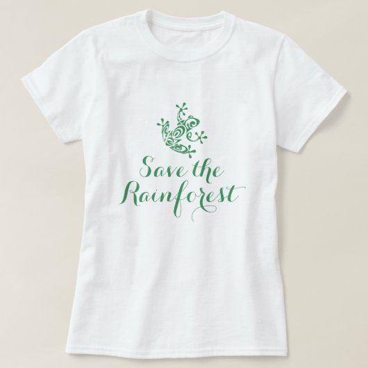 Cute Frog Save the Rainforest T-shirt (Design voorkant)