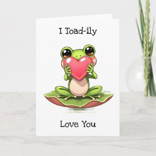 Cute Frog Themed Anniversary  Kaart (Voorkant)
