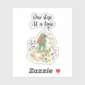 Cute Frog with Backpack One Step at a Time Sticker (Vel)