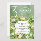 Cute Froggy Birthday Invitation (Devant / Derrière)