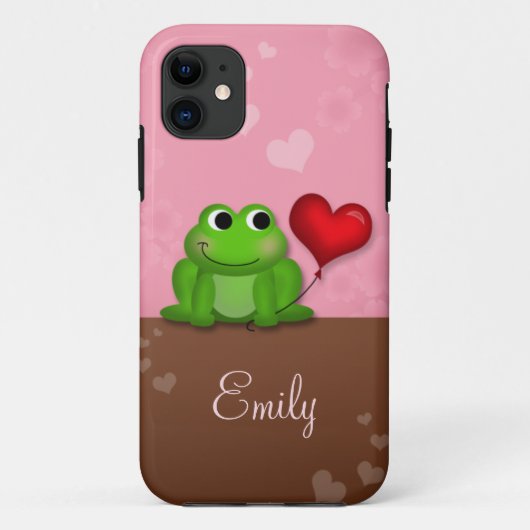 Cute Froggy Heart Balloon iPhone 5 Coque (Dos)