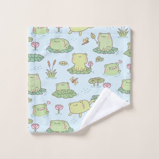 Cute Frogs Dragonflies Pattern Kinder Personalized Bad Handdoek (Wasdoekje)