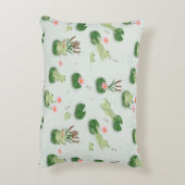 Cute Frogs in Lily Pond Nursery Gender Neutral Accent Kussen (Achterkant (Verticaal))