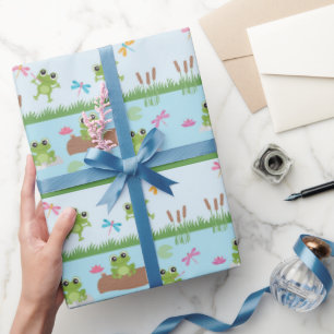 Cute Frogs in Pond Cadeaupapier
