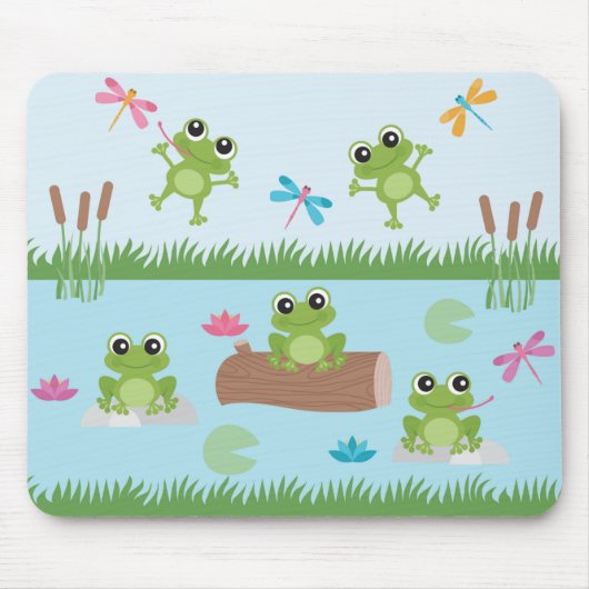 Cute Frogs in Pond Muismat (Voorkant)